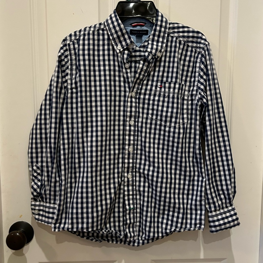 Tommy Hilfiger Boys Blue Checkered Shirt